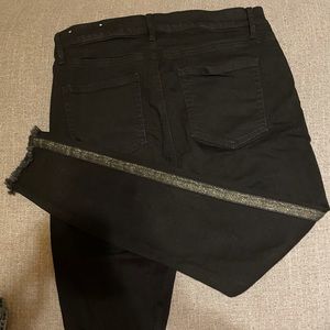 The LOFT Black Jeans with Gold Stripe